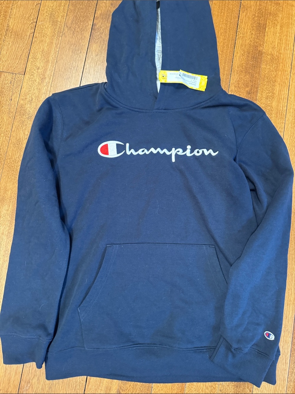 Champion Navy Pullover Hoodie with Signature Logo